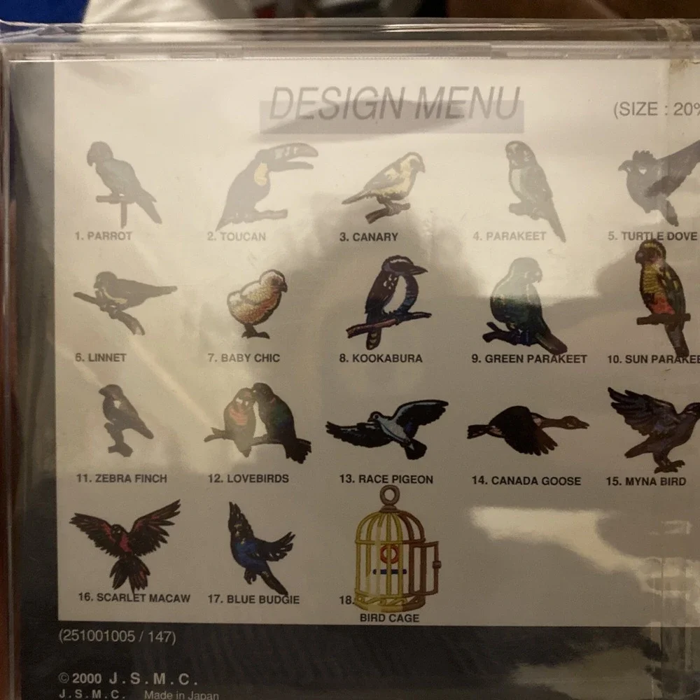 Lot Of 4 Janome Embroidery Calendar, Ornamental Motif, Pet Bird, New Zealand